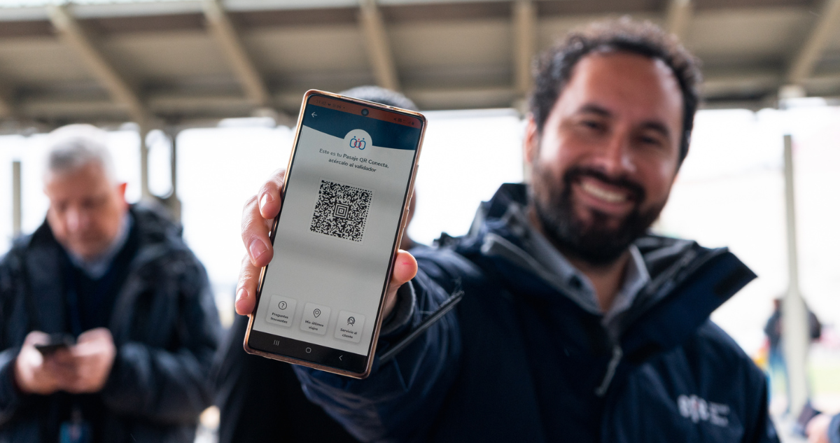 Imagen de pago con código QR en Biotren.