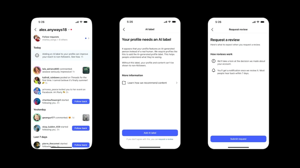 Instagram limitará el alcance de perfiles con personas creadas con IA que no informen que son artificiales